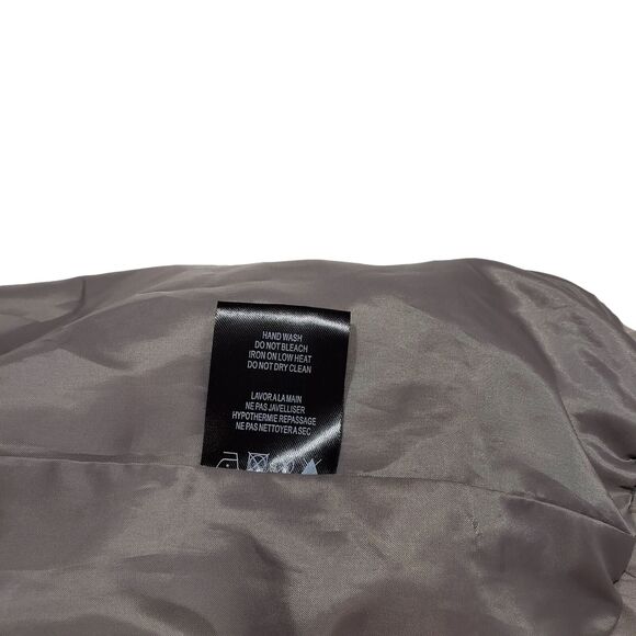 Vigoss Moto Jacket S Women Gray Double Asymmetric Zippers Pockets Lined Modal - Picture 7 of 11